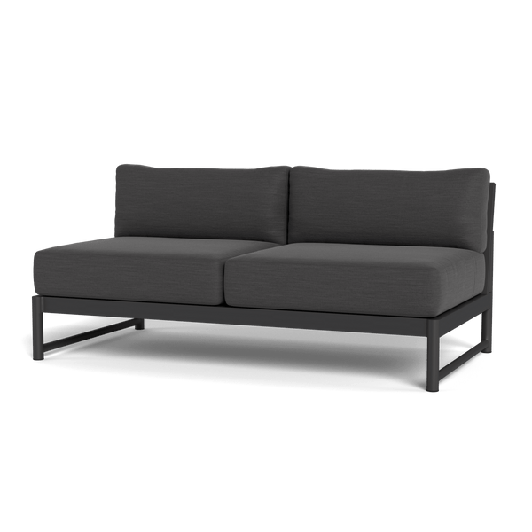 Breeze XL 2 Seat Armless Sofa | Aluminum Asteroid, Panama Grafito,