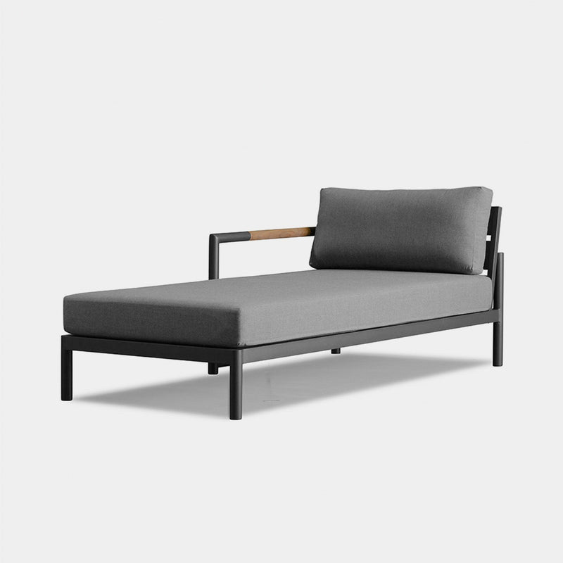 Breeze Xl Chaise Left | Aluminum Asteroid, Panama Grafito,