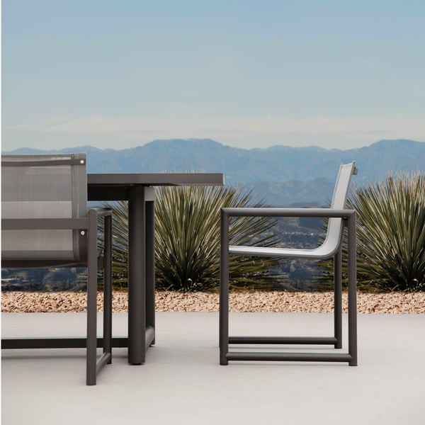 Breeze Xl Dining Chair | Aluminum Asteroid, Batyline Silver,