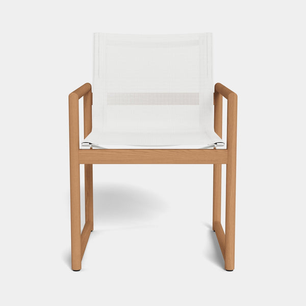 Breeze Xl Teak Dining Chair | Teak Natural, Batyline White,