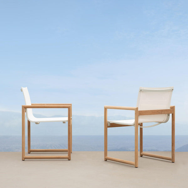 Breeze Xl Teak Dining Chair | Teak Natural, Batyline White,