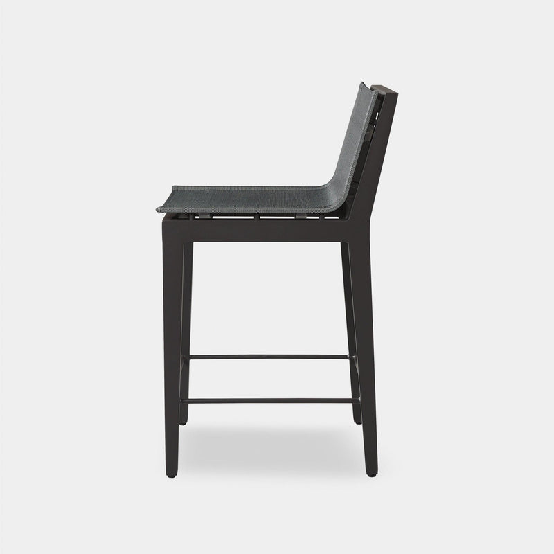 Byron Aluminum Bar Stool | Aluminum Asteroid, Batyline Silver,