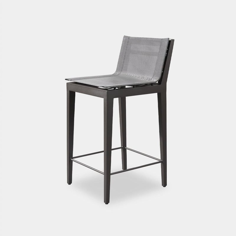 Byron Aluminum Bar Stool | Aluminum Asteroid, Batyline Silver,