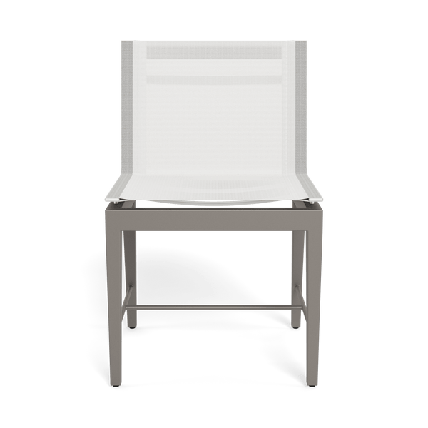 Byron Aluminum Dining Chair | Aluminum Taupe, Batyline White,