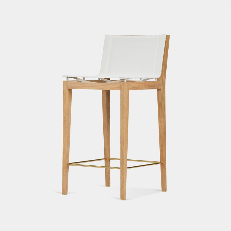 Byron Bar Stool | Teak Natural, Batyline White,