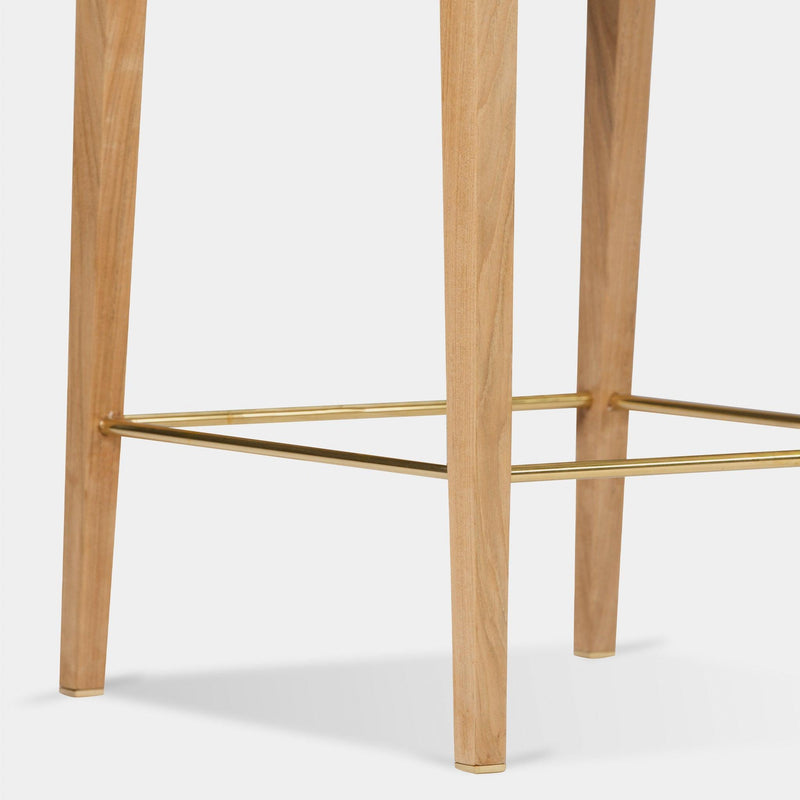 Byron Bar Stool | Teak Natural, Batyline White,