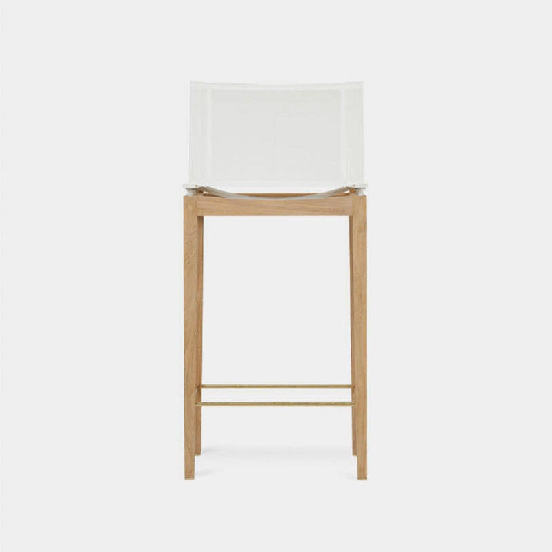 Byron Bar Stool | Teak Natural, Batyline White,