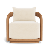 Chloe Teak Swivel Lounge Chair | Teak Natural, Marley Parchment,