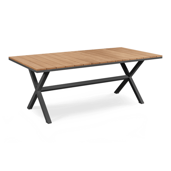 Coast Dining Table 102" | Aluminum Asteroid, Teak Natural,