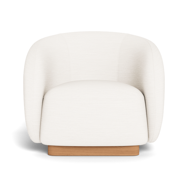 Como Swivel Lounge Chair | Sealed Teak Natural, Panama Blanco,