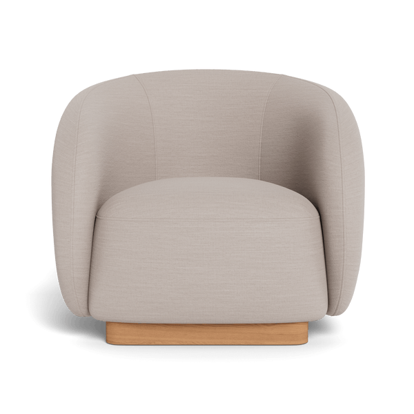 Como Swivel Lounge Chair | Sealed Teak Natural, Panama Marble,