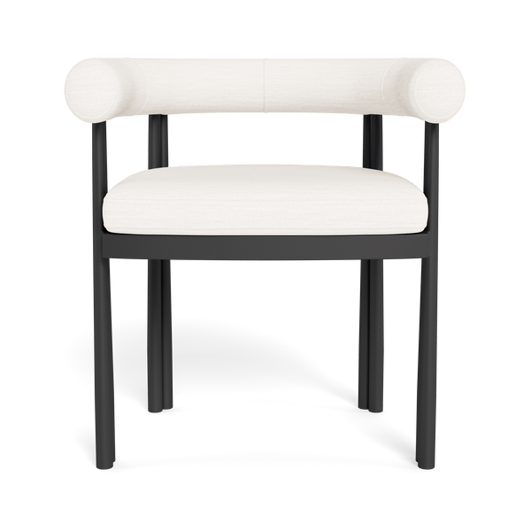 Cove Luxe Dining Chair | Aluminum Asteroid, Panama Blanco,