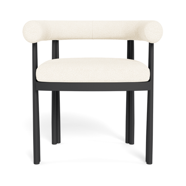 Cove Luxe Dining Chair | Aluminum Asteroid, Riviera Ivory,