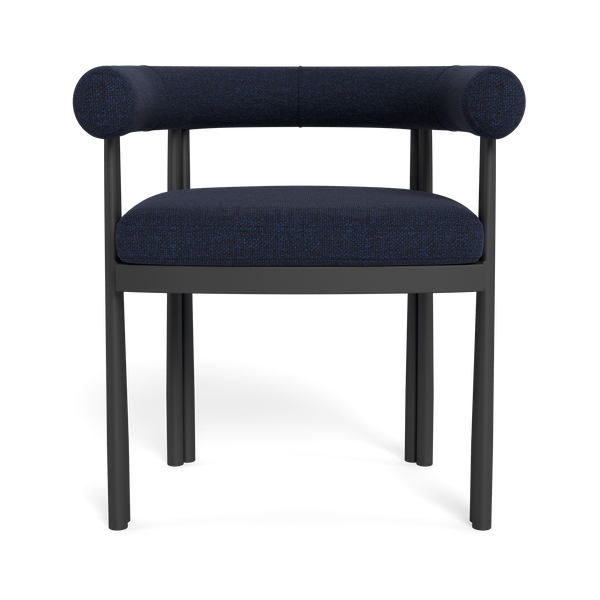 Cove Luxe Dining Chair | Aluminum Asteroid, Siesta Indigo,