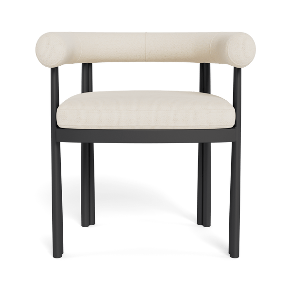 Cove Luxe Dining Chair | Aluminum Asteroid, Siesta Ivory,