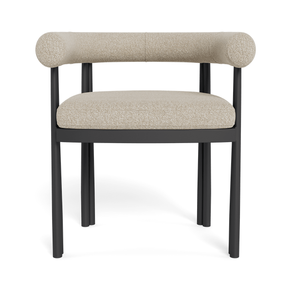 Cove Luxe Dining Chair | Aluminum Asteroid, Siesta Taupe,