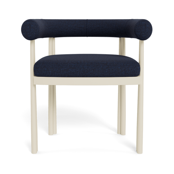 Cove Luxe Dining Chair | Aluminum Bone, Siesta Indigo,
