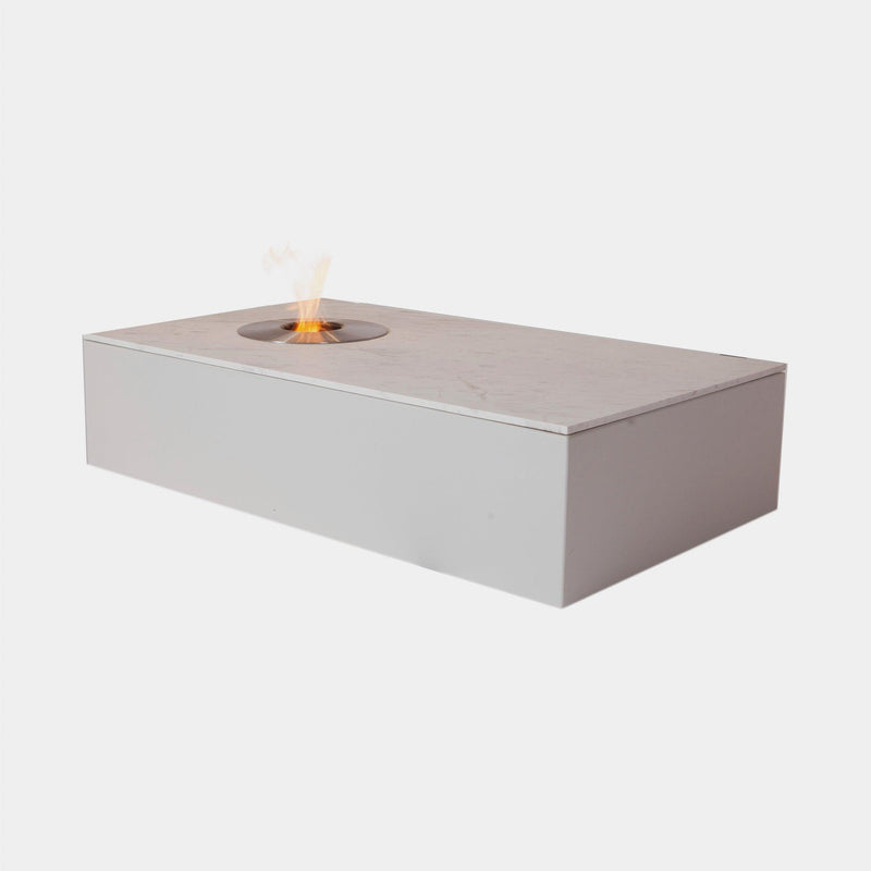 Fire Burner Coffee Table | Aluminum White, Marble White,