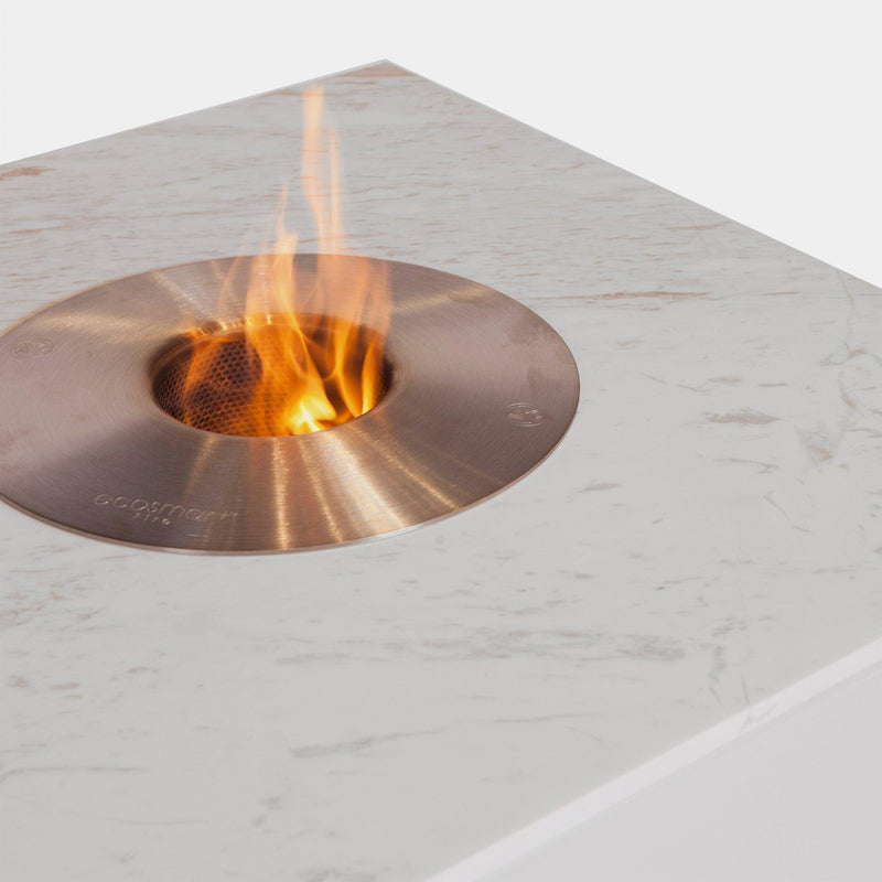 Fire Burner Coffee Table | Aluminum White, Marble White,