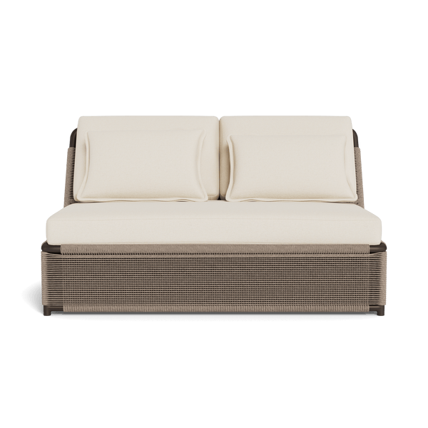 FORMENTERA 2 SEAT ARMLESS SOFA | Aluminum Bronze, Siesta Ivory, Twisted Rope Dune