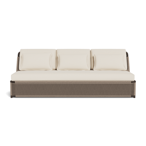 FORMENTERA 3 SEAT ARMLESS SOFA | Aluminum Bronze, Siesta Ivory, Twisted Rope Dune