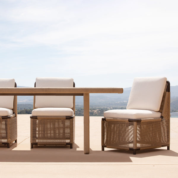 FORMENTERA ARMLESS DINING CHAIR | Aluminum Bronze, Siesta Ivory,