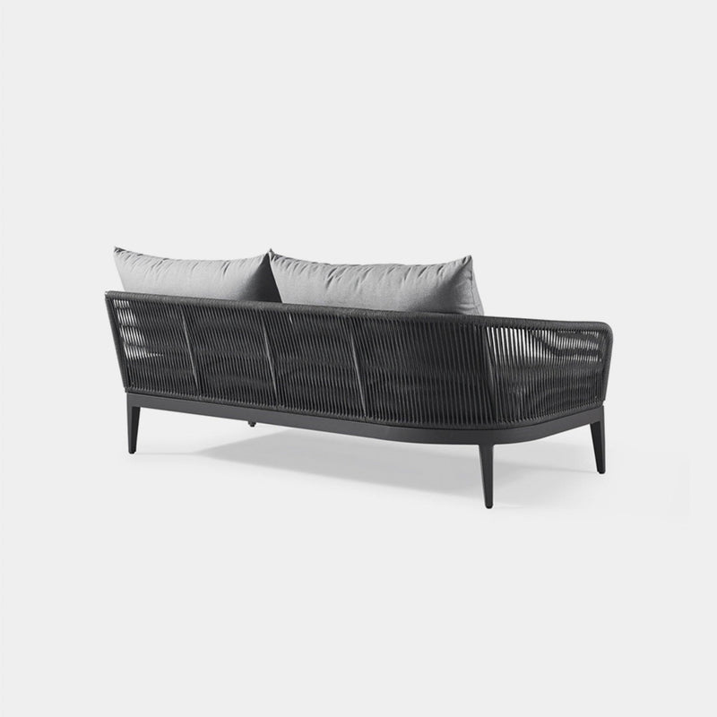 Hamilton 2 Seat 1 Arm Left | Aluminum Asteroid, Panama Grafito, Rope Dark Grey