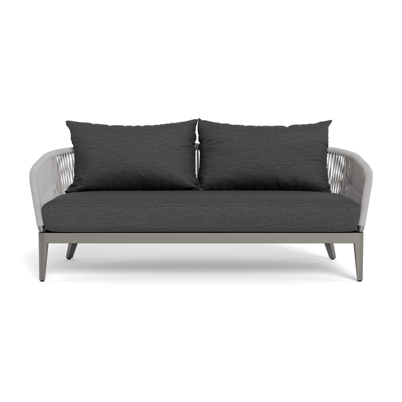 Hamilton 2 Seat Sofa | Aluminum Taupe, Lisos Grafito, Rope Light Grey
