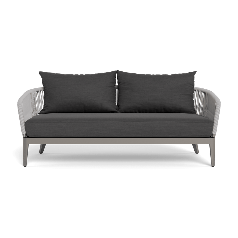 Hamilton 2 Seat Sofa | Aluminum Taupe, Panama Grafito, Rope Light Grey