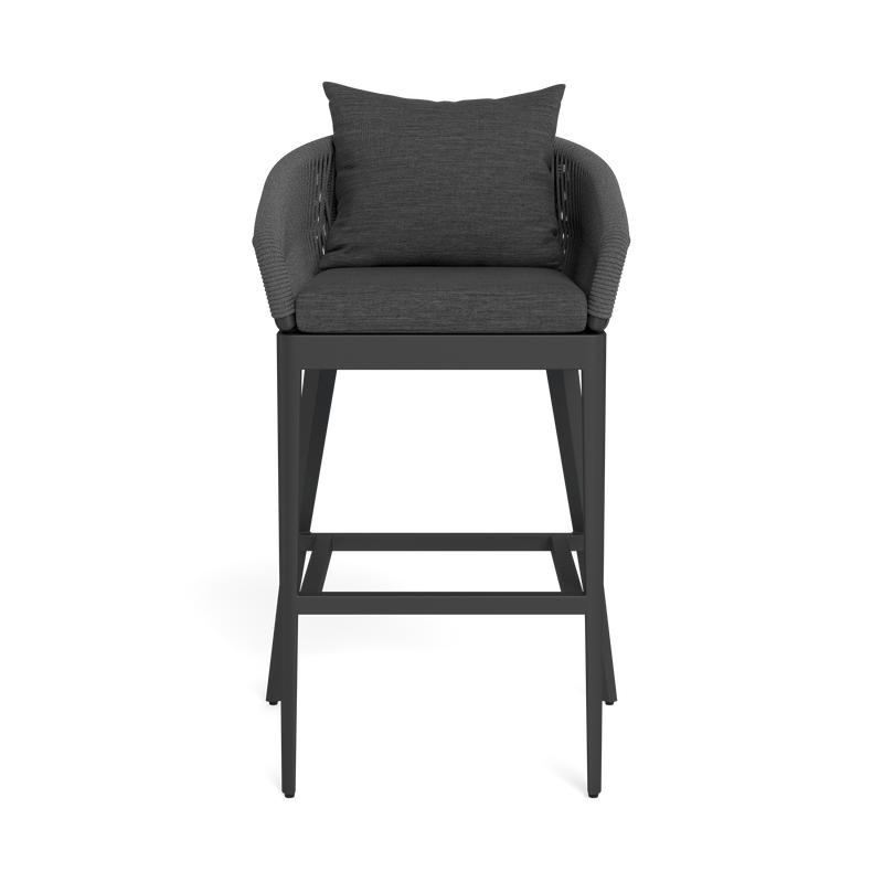 Hamilton Bar Stool | Aluminum Asteroid, Lisos Grafito, Rope Dark Grey