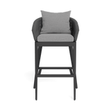 Hamilton Bar Stool | Aluminum Asteroid, Lisos Piedra, Rope Dark Grey