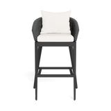 Hamilton Bar Stool | Aluminum Asteroid, Panama Blanco, Rope Dark Grey