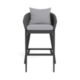 Hamilton Bar Stool | Aluminum Asteroid, Panama Cloud, Rope Dark Grey