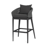 Hamilton Bar Stool | Aluminum Asteroid, Panama Grafito, Rope Dark Grey