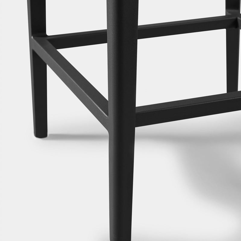 Hamilton Bar Stool | Aluminum Asteroid, Panama Grafito, Rope Dark Grey