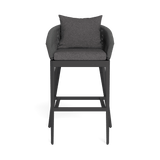 Hamilton Bar Stool | Aluminum Asteroid, Riviera Slate, Rope Dark Grey