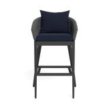 Hamilton Bar Stool | Aluminum Asteroid, Siesta Indigo, Rope Dark Grey