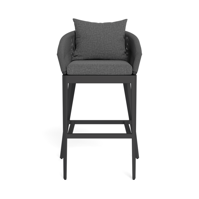 Hamilton Bar Stool | Aluminum Asteroid, Siesta Slate, Rope Dark Grey