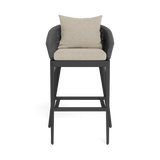 Hamilton Bar Stool | Aluminum Asteroid, Siesta Taupe, Rope Dark Grey