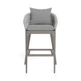 Hamilton Bar Stool | Aluminum Taupe, Lisos Piedra, Rope Light Grey