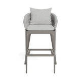 Hamilton Bar Stool | Aluminum Taupe, Copacabana Sand, Rope Light Grey