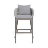 Hamilton Bar Stool | Aluminum Taupe, Panama Cloud, Rope Light Grey