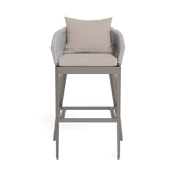 Hamilton Bar Stool | Aluminum Taupe, Panama Marble, Rope Light Grey