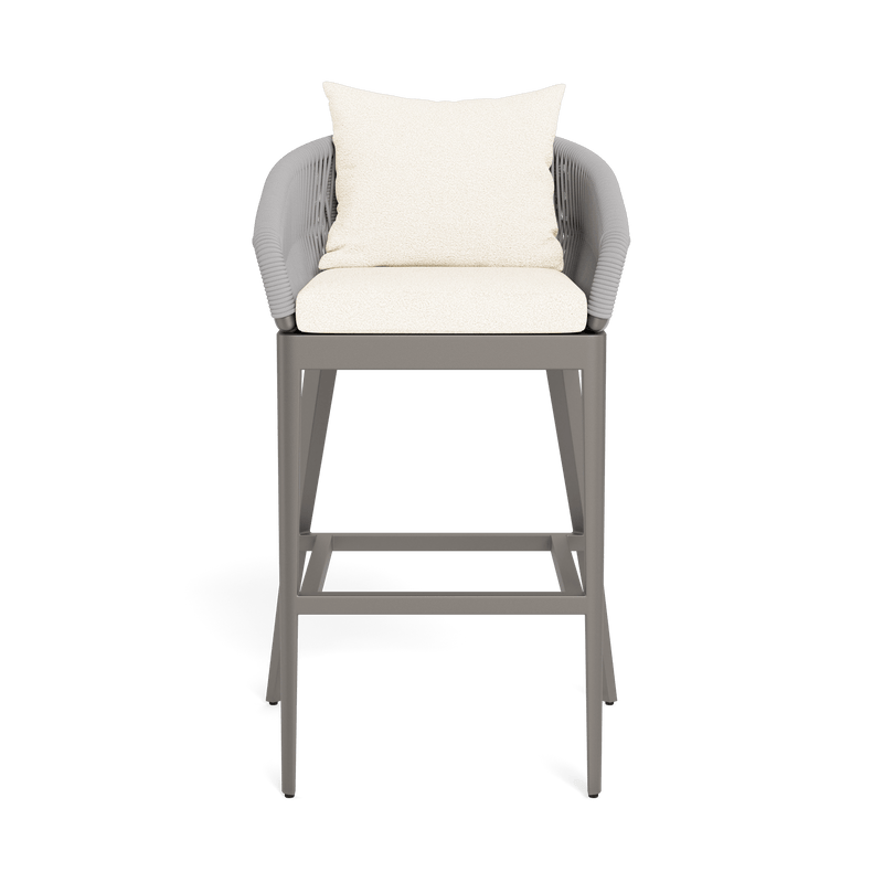Hamilton Bar Stool | Aluminum Taupe, Riviera Ivory, Rope Light Grey
