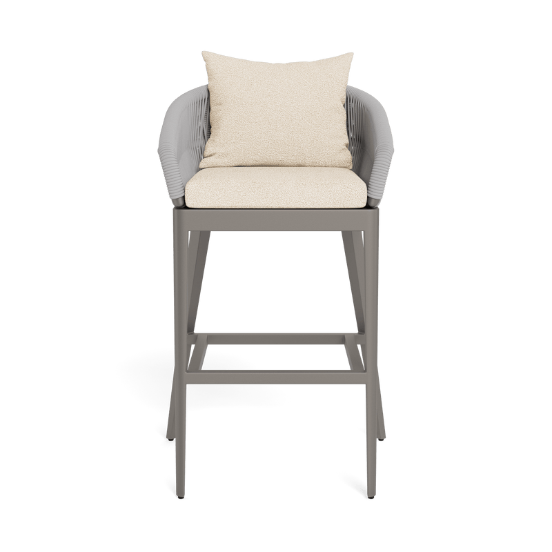 Hamilton Bar Stool | Aluminum Taupe, Riviera Sand, Rope Light Grey