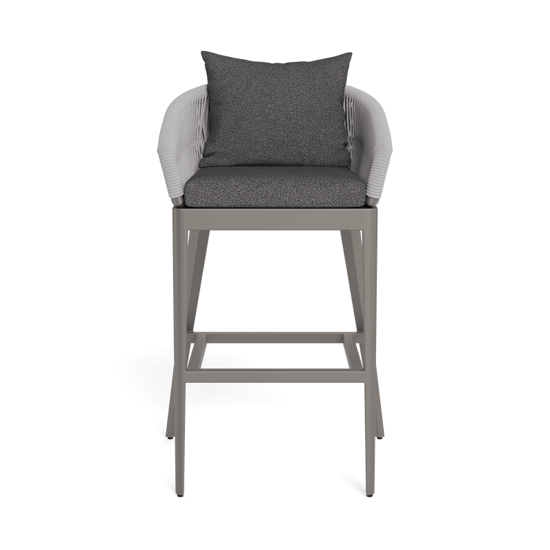 Hamilton Bar Stool | Aluminum Taupe, Riviera Slate, Rope Light Grey
