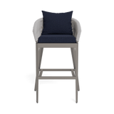 Hamilton Bar Stool | Aluminum Taupe, Siesta Indigo, Rope Light Grey