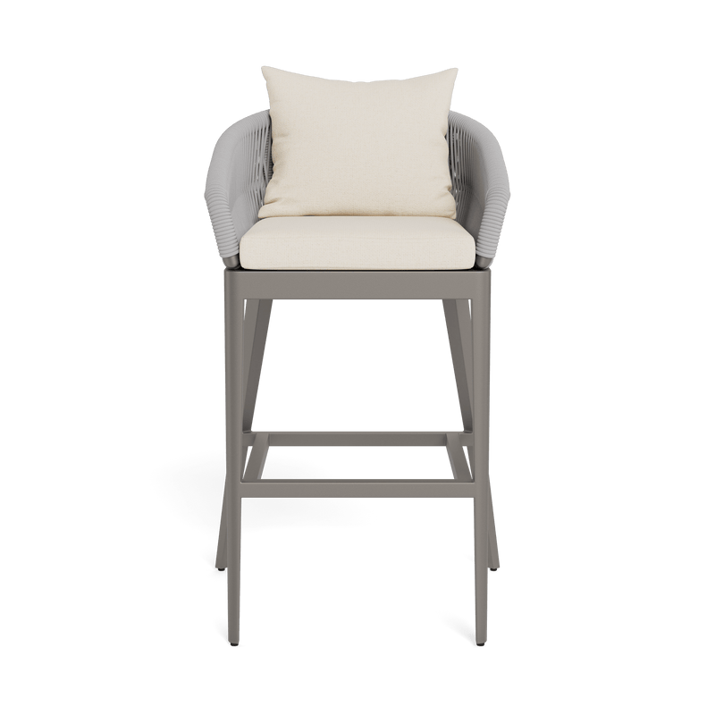 Hamilton Bar Stool | Aluminum Taupe, Siesta Ivory, Rope Light Grey
