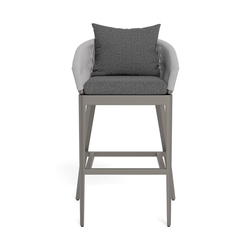 Hamilton Bar Stool | Aluminum Taupe, Siesta Slate, Rope Light Grey