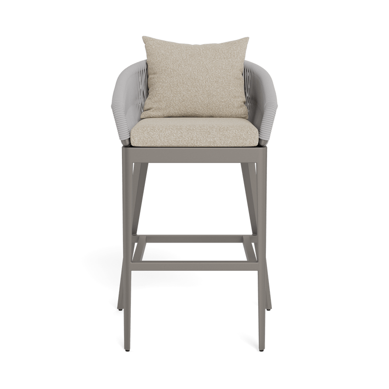 Hamilton Bar Stool | Aluminum Taupe, Siesta Taupe, Rope Light Grey